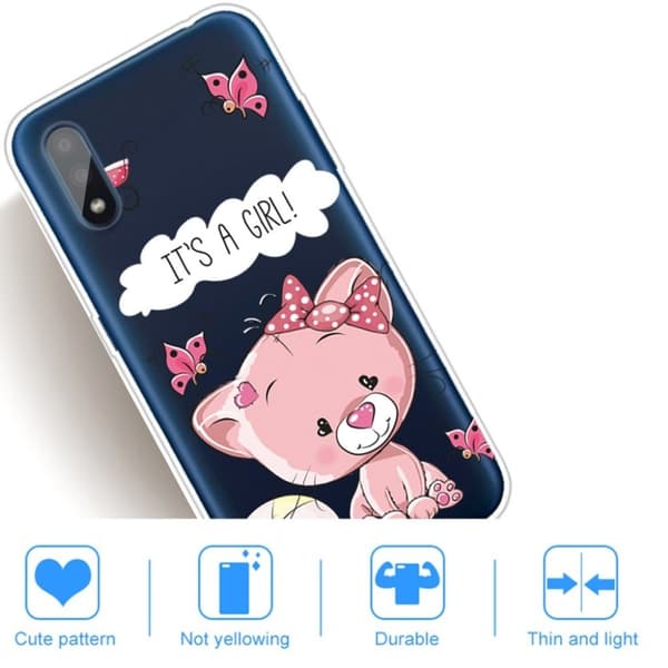 Deco Samsung Galaxy A01 skal - Tecknat Djur Rosa