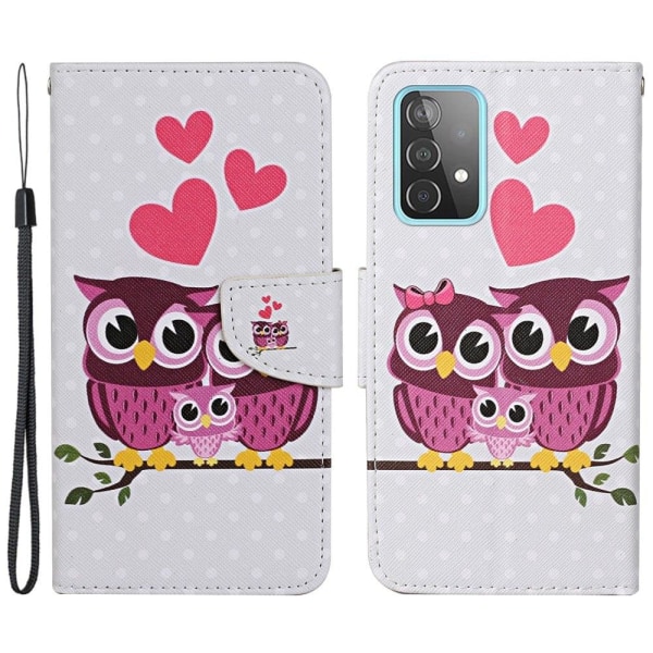 Wonderland Samsung Galaxy A53 5G Flip Etui - Ugle Family Pink