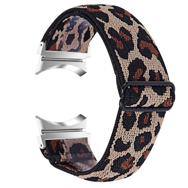 Samsung Galaxy Watch 5 / 4 klockarmband i elastisk nylon - Leopard Brun