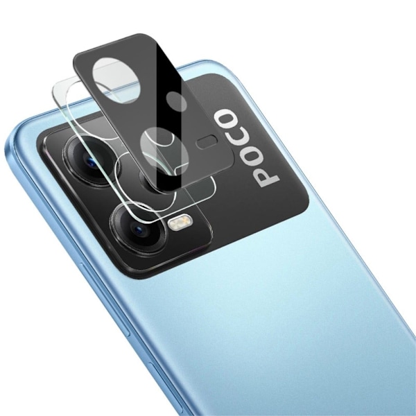 IMAK kameraskydd i glas med linslock i akryl för Xiaomi Poco X5 / Redmi Note 12 - Svart Upplaga Transparent
