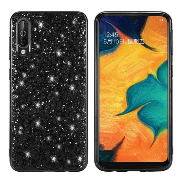 Glitter Samsung Galaxy A50 deksel - Svart Black