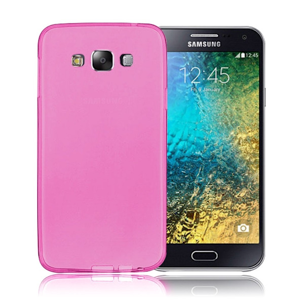 Samsung Galaxy E5 Transparent skydd (flexibelt) (rosa) Rosa