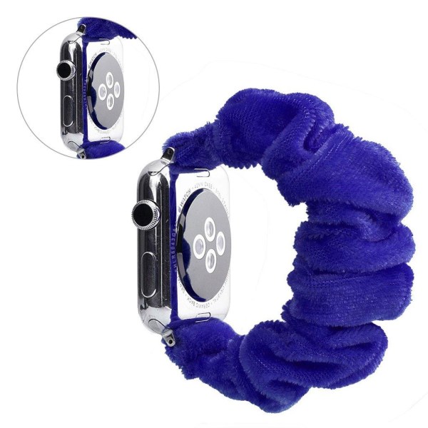 Apple Watch Series 5 44mm Mønster stof urrem - Blå Blue
