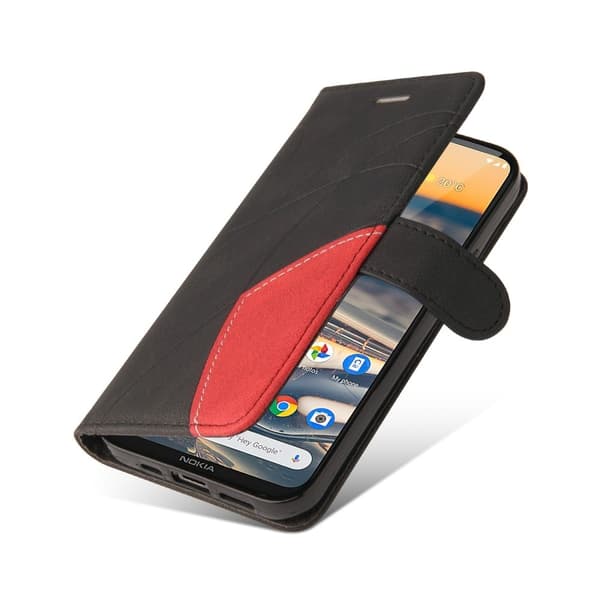 Teksturert læretui med stropp for Nokia 5.3 - Svart Black