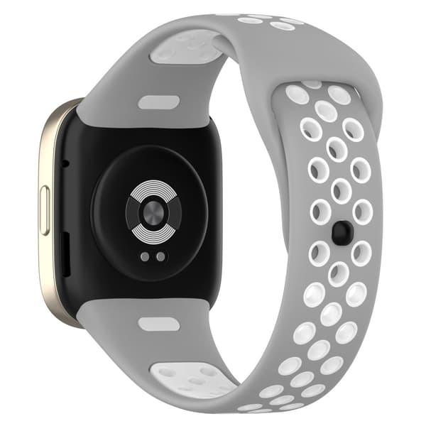 Dobbeltfarvet silikone til Xiaomi Redmi Watch 3 / Lite 3 - Grå / Hvid Silver grey