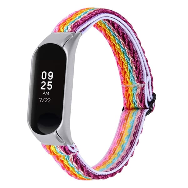 Xiaomi Mi Band 7 elastisk nylon-urrem - Regnbuefarve Multicolor
