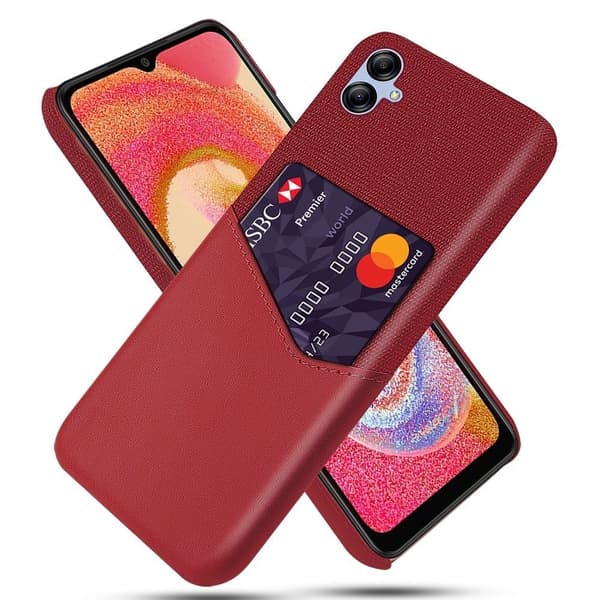Bofink Samsung Galaxy A04 Kredittkort Deksel - Rød Red