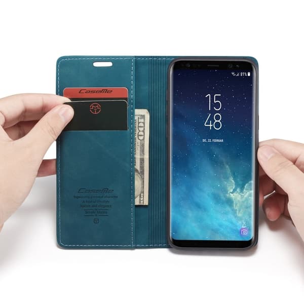 CaseMe Samsung Galaxy S8++ Vintage Etui - Blå Blue