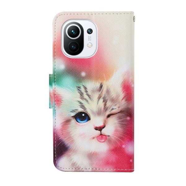 Wonderland Xiaomi Mi 11 Flip Etui - Sød Kat Multicolor