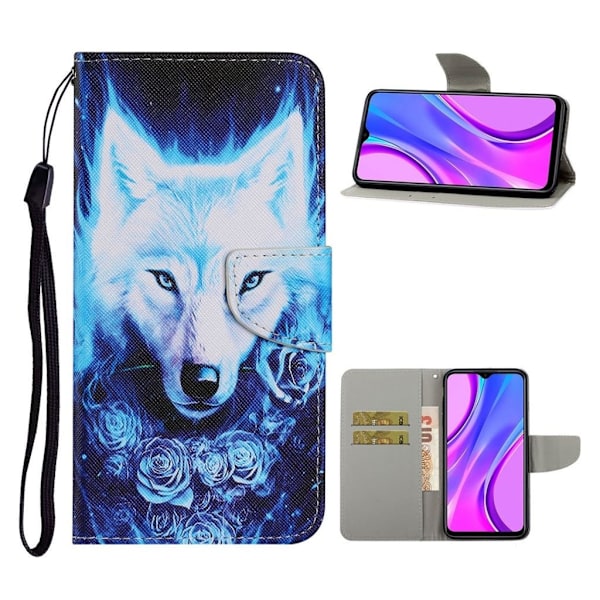 Wonderland Xiaomi Redmi 9C Flip etui - Ulv Blue