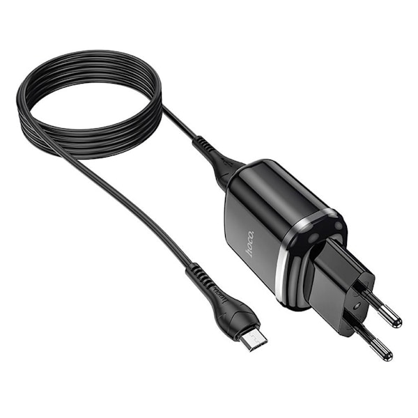 HOCO N4 Aspiring dual port charger set (for Micro)(EU) - Sort Black