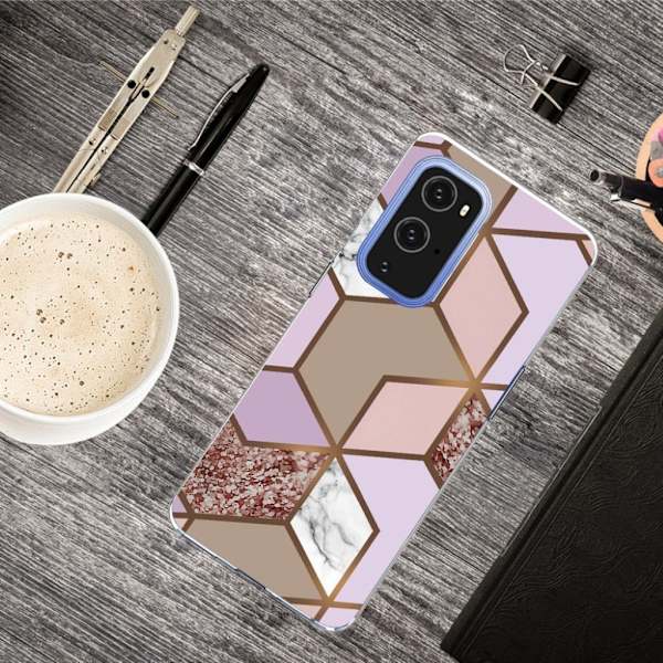 Marble OnePlus 9 Pro Etui - Golden Lush Tile Multicolor