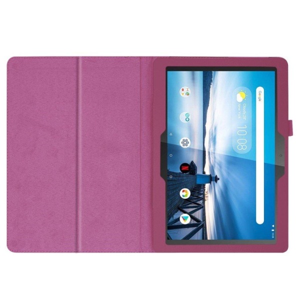 Lenovo Tab M10 litchi texture leather case - Purple Purple