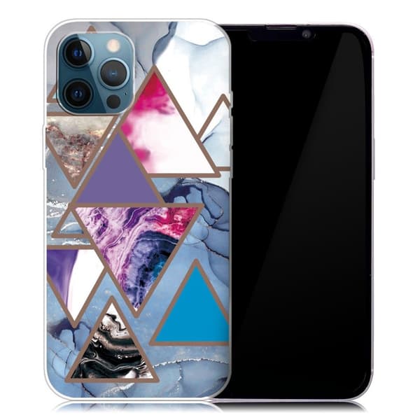 Marmormotiv iPhone 13 Pro Max skal - Triangelmönster I Marmor multifärg