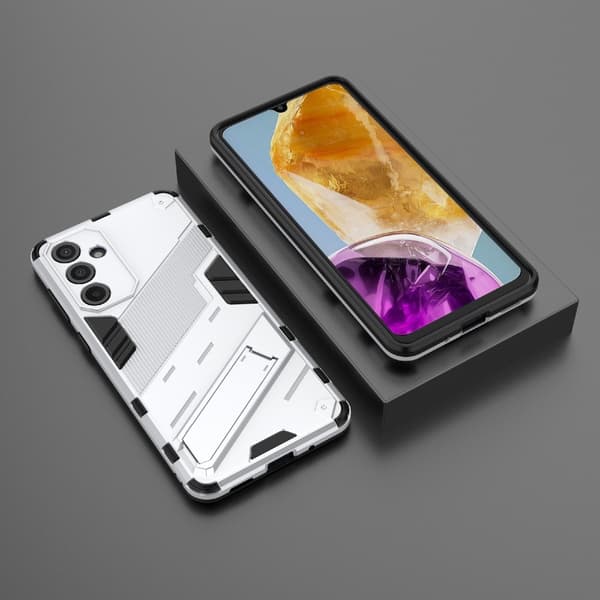 Stötsäkert Samsung Galaxy M55 skal med modernt utseende - Vit Vit