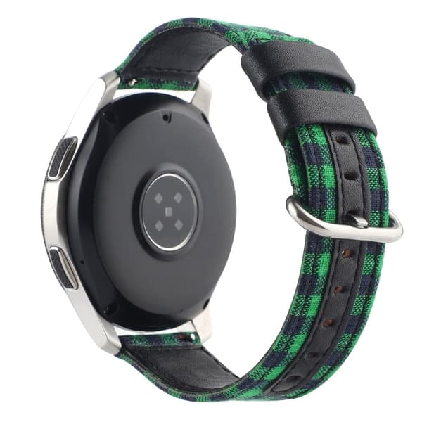 Samsung Galaxy Watch 5 / 5 Pro ternet læderurrem i nylonstil - Sort / Grøn Plaid Green