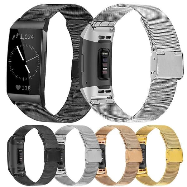 Fitbit Charge 5 klokkerem i rustfritt stål - Rose Gull Pink