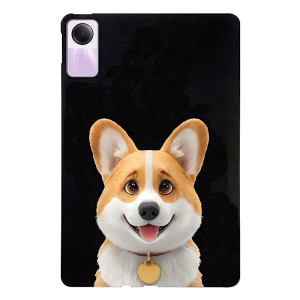 Xiaomi Redmi Pad SE Case Pattern Printing Slim Flexible Tablet Protective Cover - Corgi Brown