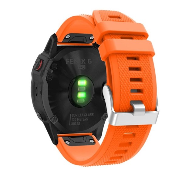 Garmin Fenix 6 Stilfuldt silikone Urrem - Orange Orange