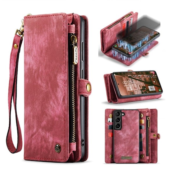 CaseMe Samsung Galaxy S23 Pung med Lynlås - Rød Red