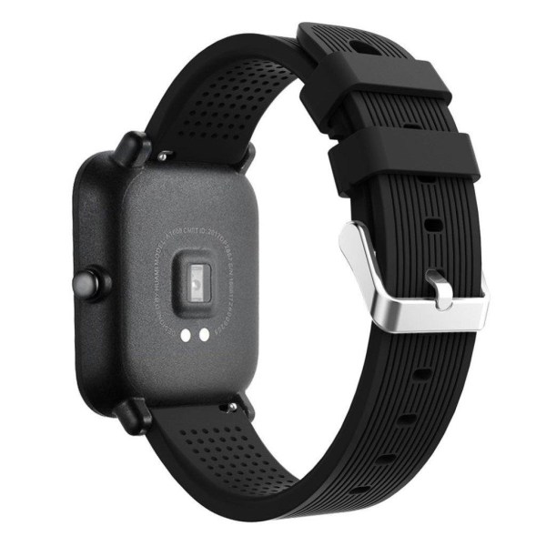 Amazfit GTS / Bip Lite randigt klockarmband i silikon - Svart Svart