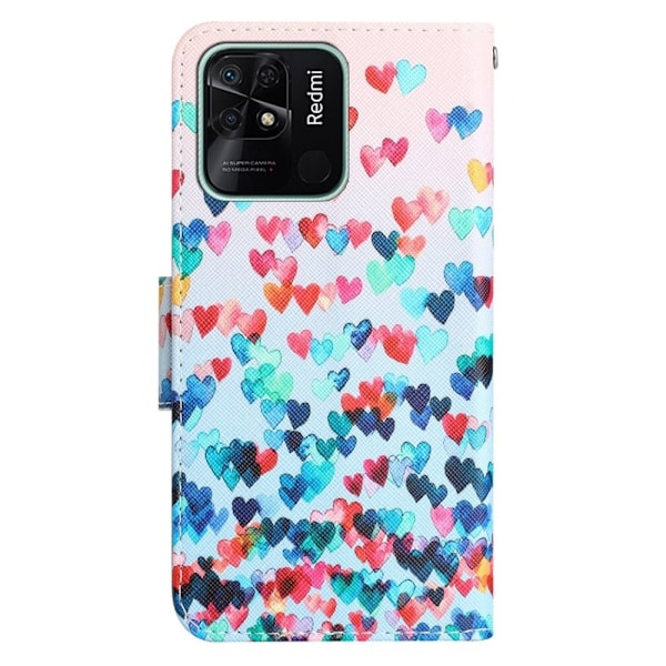 Wonderland Xiaomi Redmi 10C Flip Etui - Love Hjerte Multicolor