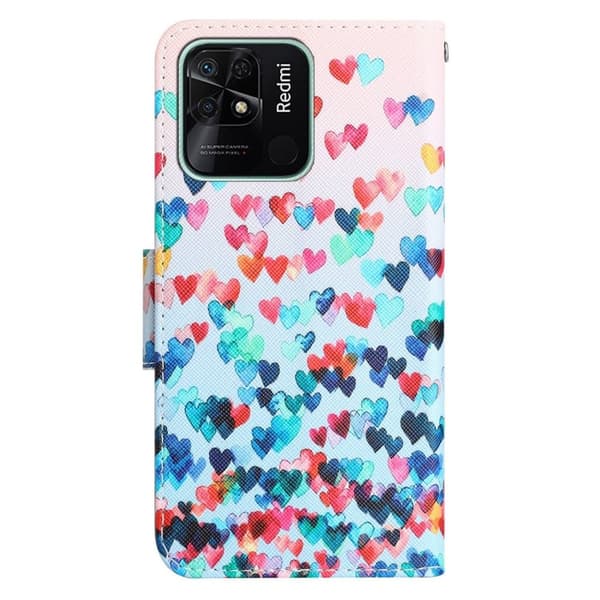 Wonderland Xiaomi Redmi 10C Flippetui - Love Hjerte Multicolor