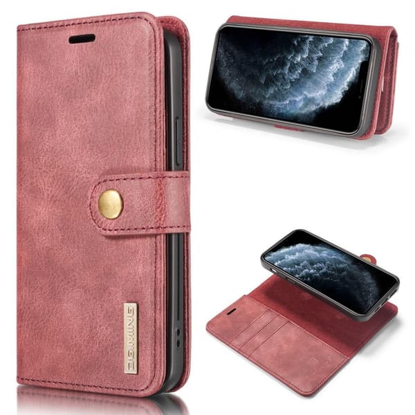 DG.Ming iPhone 12 Mini 2-in-1 Lommebok Etui - Vinrød Red