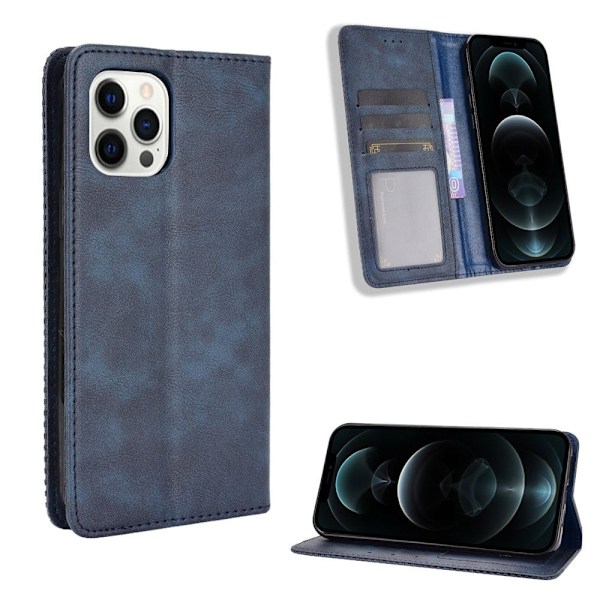 Bofink Vintage läder iPhone 13 Pro fodral - Blå Blå