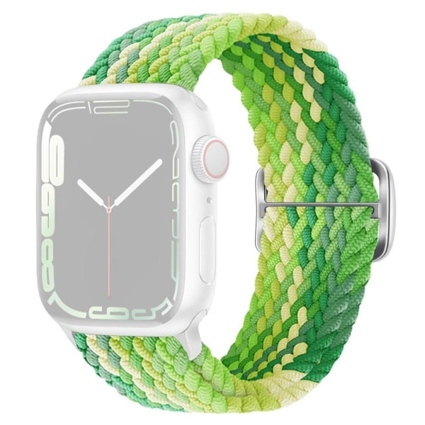 Apple Watch Series 8 (41mm) flexibelt klockarmband i vävstil - Lime Grön