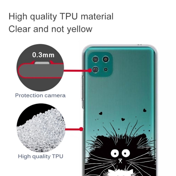 Deco Samsung Galaxy A22 5G skal - Svart Och Vitt Djur Svart