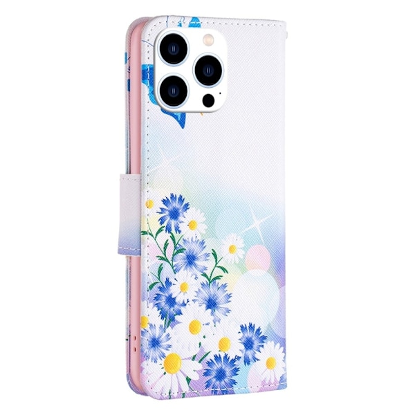 Wonderland iPhone 16 Pro Max flip-etui - Sommerfugl Og Blomster Pink