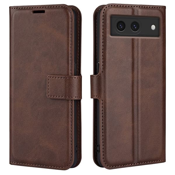 Google Pixel 8A nahkainen lompakokkotelo - Ruskea Brown