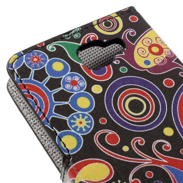 Moberg LG K4 PU Nahkakotelo Standillä - Modernit Kukat Multicolor