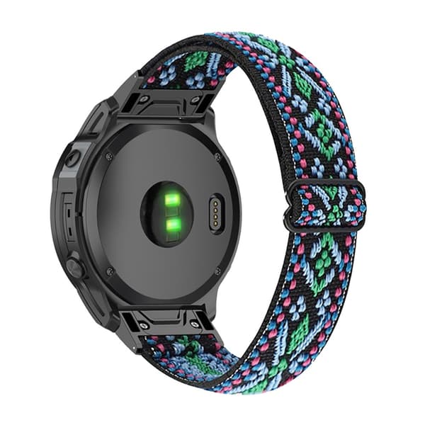 Elastisk klokkerem i nylon som puster til Garmin-klokke - Grønn Green