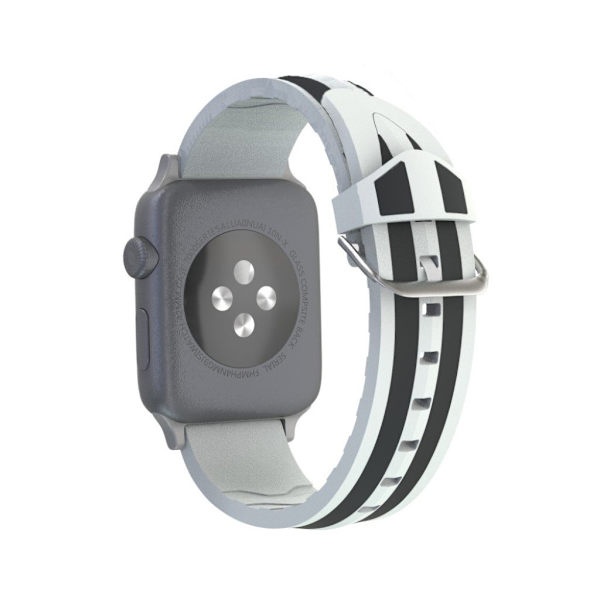 Apple Watch Series 4 40mm dual Striber silikone Urrem - Grå / Sort Silver grey