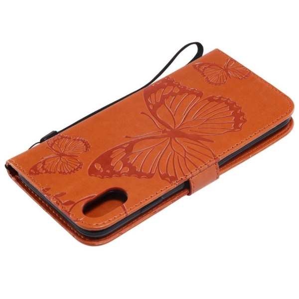 iPhone 9 Plus Perhos Printti Kuvioitu Synteetti Nahkainen Lompak Orange