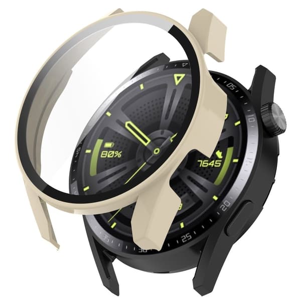 Huawei Watch GT 3 (42mm) TPU frame + tempered glass screen protector - Ivory Beige