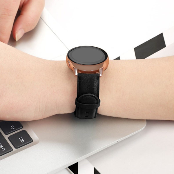 Samsung Galaxy Watch Active 2 - 44mm ægte læder Urrem - Sort Black