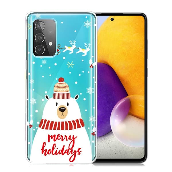 Juletaske til Samsung Galaxy A72 5G - Tørklæde Hvid Bjørn White