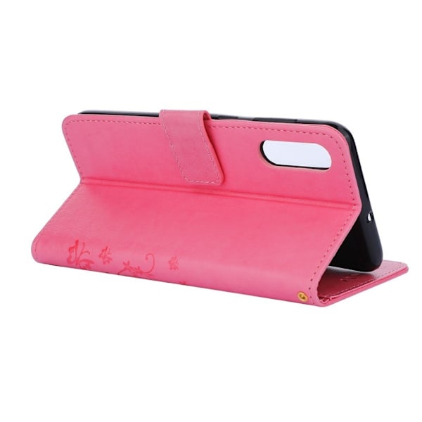 Butterfly läder Samsung Galaxy A50 fodral - Rosa Rosa