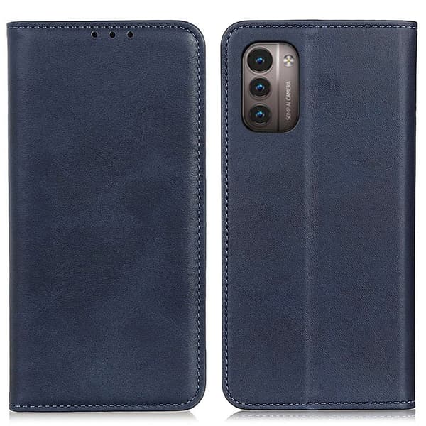 Nokia G11 / Nokia G21 flip etui i ægte læder med pung – Blå Blue