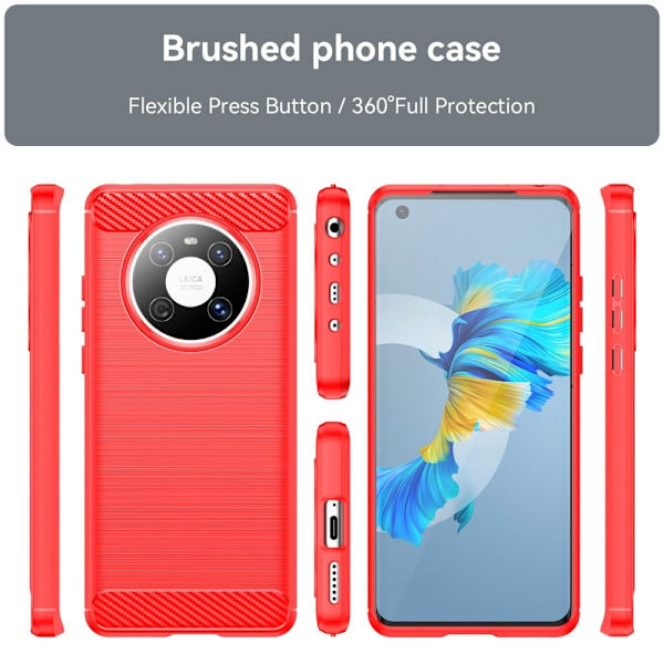 Carbon Flex Etui Huawei Mate 40e / Mate 40 - Rød Red