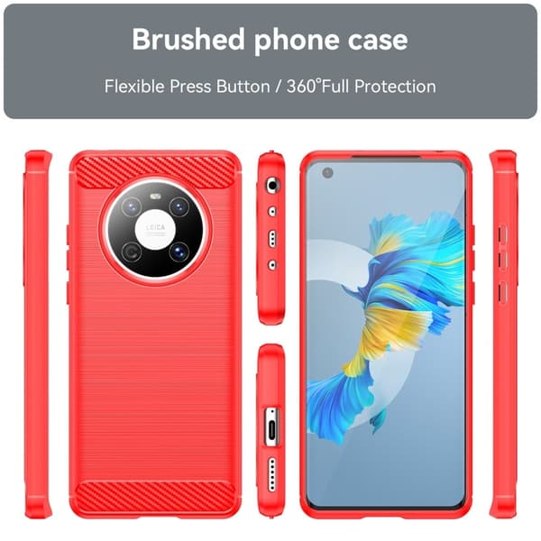 Carbon Flex Huawei Mate 40E / Huawei Mate 40 skal - Röd Röd