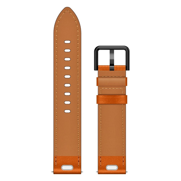 22mm Universal Smart Watch Replacement Strap Top Layer Cowhide Adjustable Wrist Band - Brown Brown