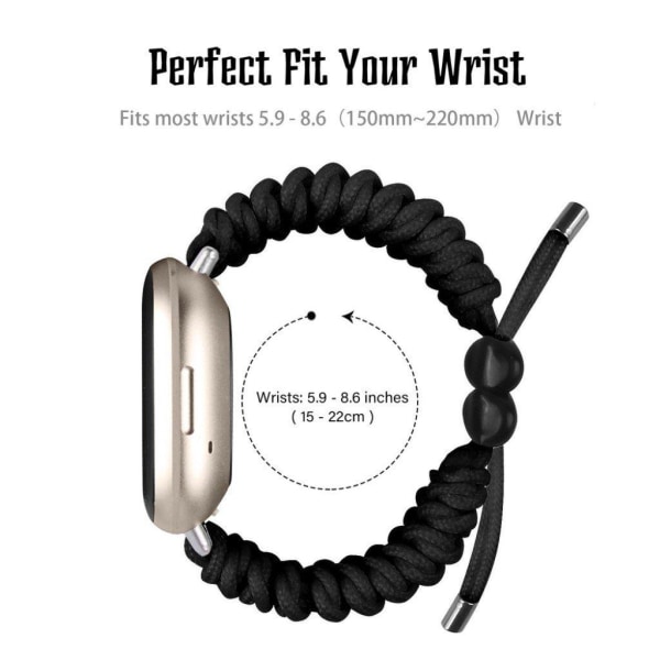 Fitbit Sense / Versa 3 braided watch band - Black Svart