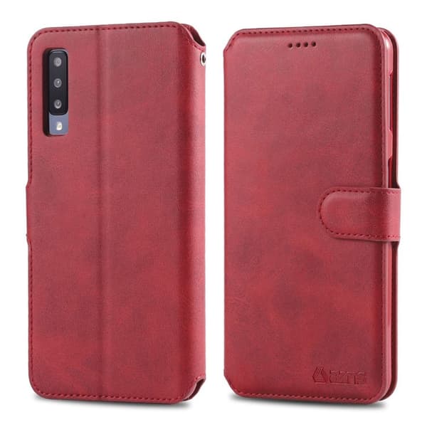 Azns Samsung Galaxy A50 Læretui - Rød Red