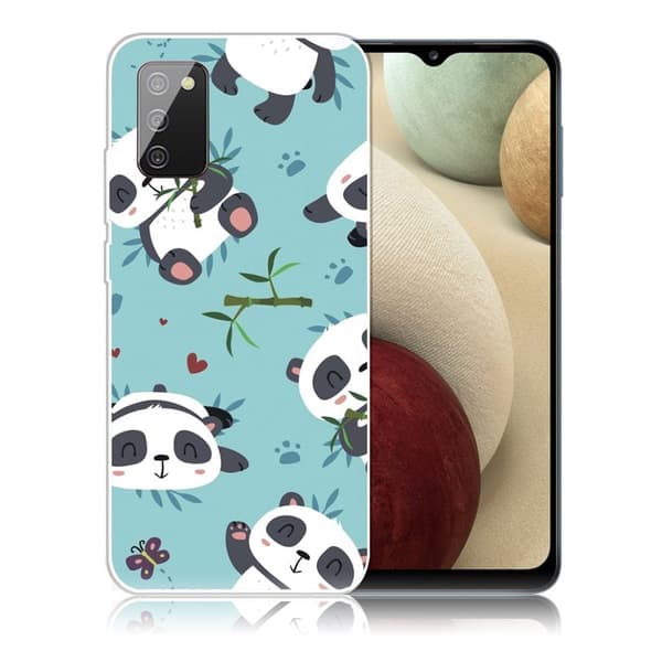 Deco Samsung Galaxy A02s Etui - Happy Pandas Multicolor
