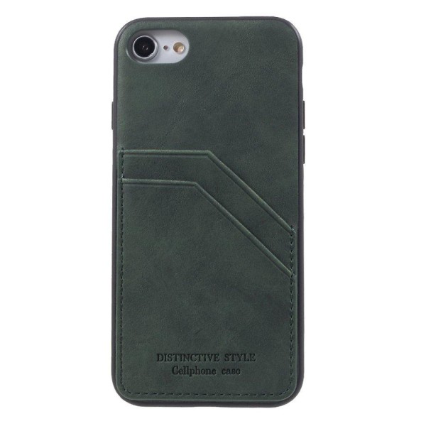 IPhone 7 / 8 mobilskal syntetläder silikon kortficka - Grön Grön
