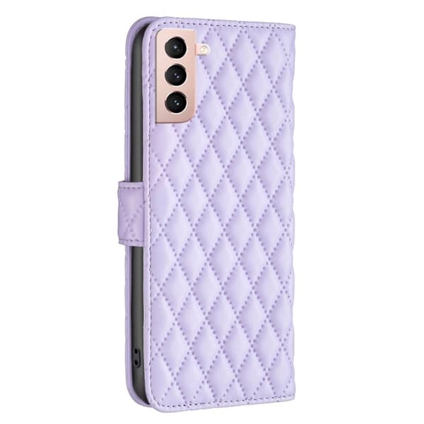 Rombemønster, matt flip-deksel for Samsung Galaxy S21 - Lilla Purple